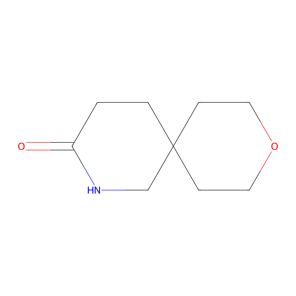 9-Oxa-2-azaspiro[5.5]undecan-3-one molecular structure, CAS 1599169-82-0