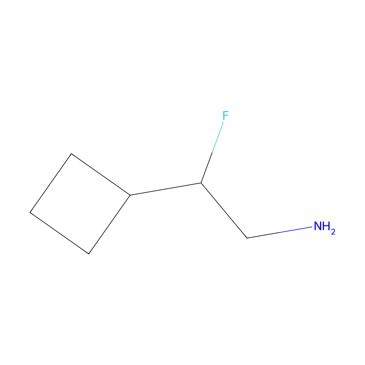 2-Cyclobutyl-2-fluoroethan-1-amine molecular structure, CAS 1599170-29-2