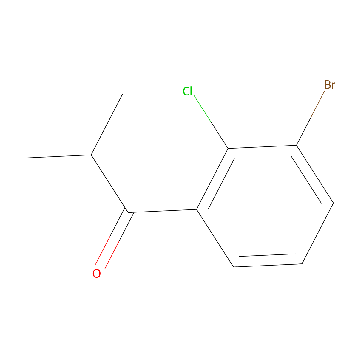 1-(3-Bromo-2-chlorophenyl)-2-methyl-1-propanone molecular structure, CAS 1599177-57-7