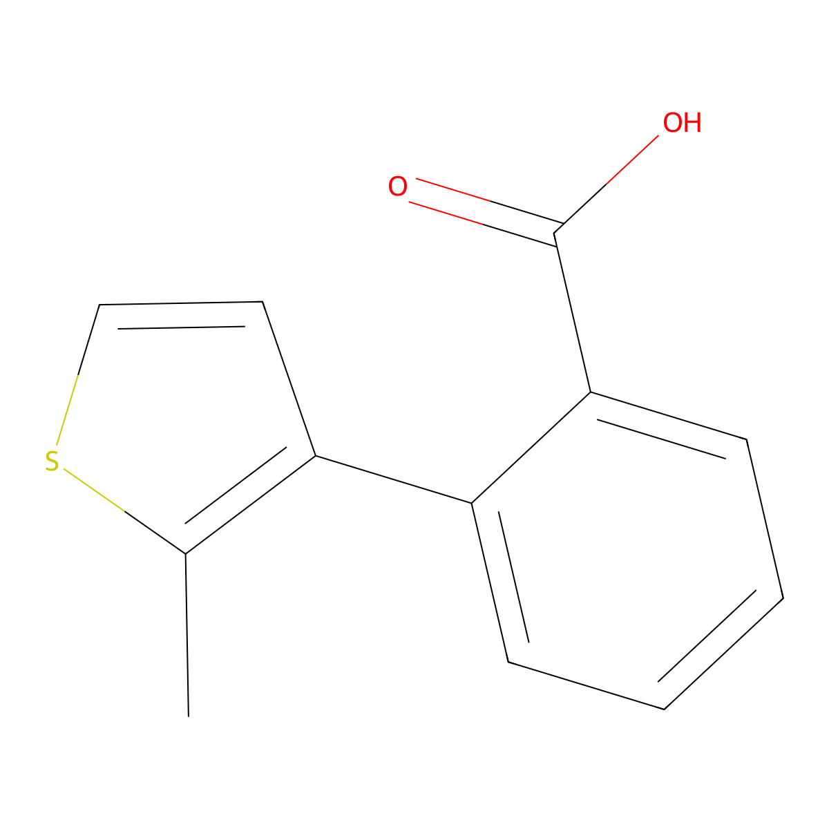 2-(2-Methylthiophen-3-yl)benzoic acid molecular structure, CAS 1599186-89-6