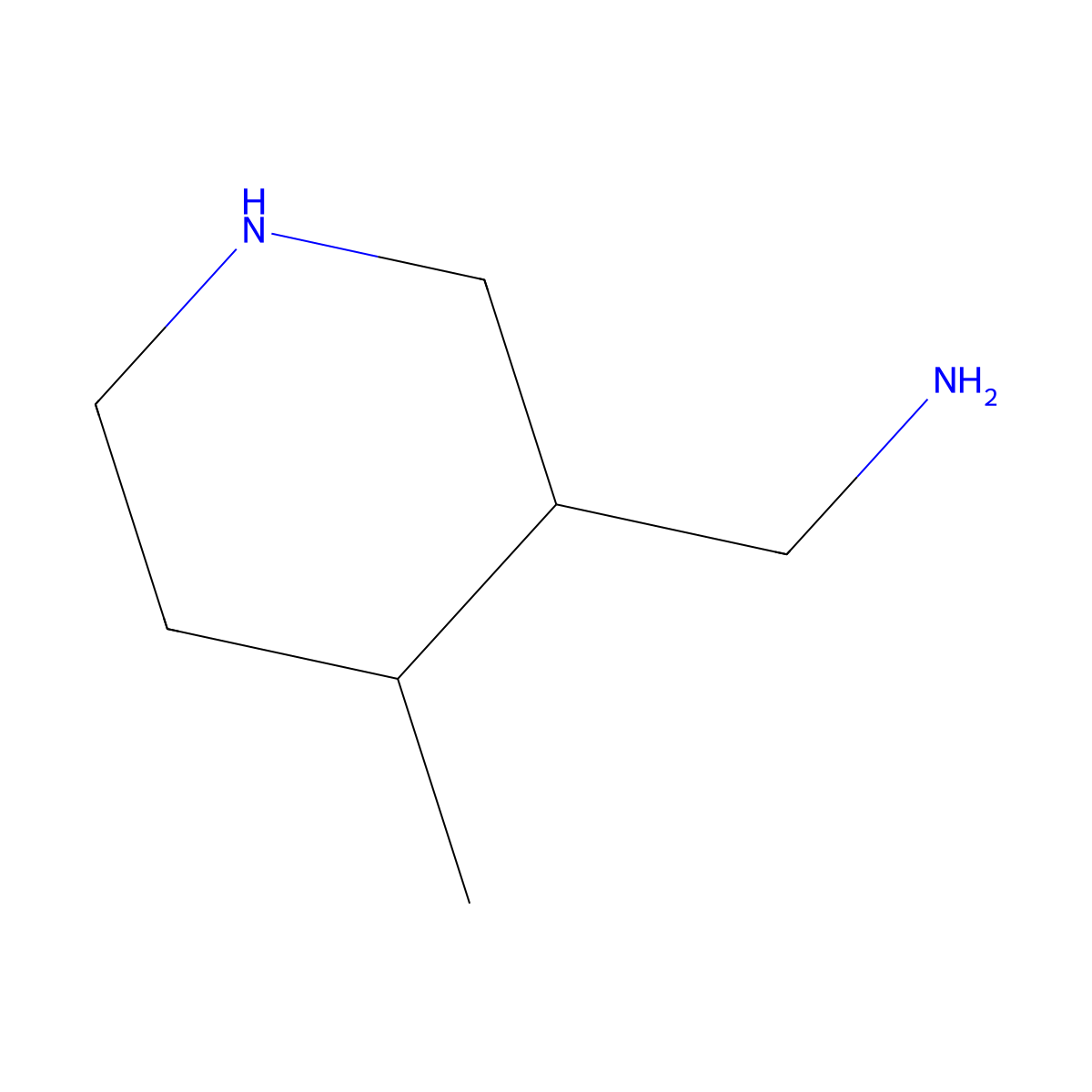 (4-Methylpiperidin-3-yl)methanamine molecular structure, CAS 1599186-96-5