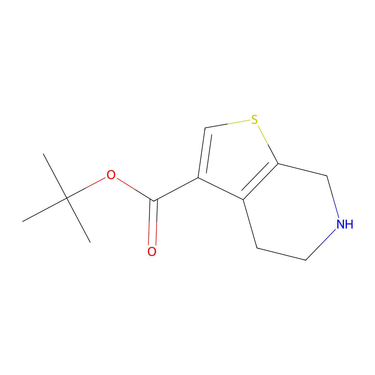 tert-butyl 4H,5H,6H,7H-thieno[2,3-c]pyridine-3-carboxylate molecular structure, CAS 1599190-18-7