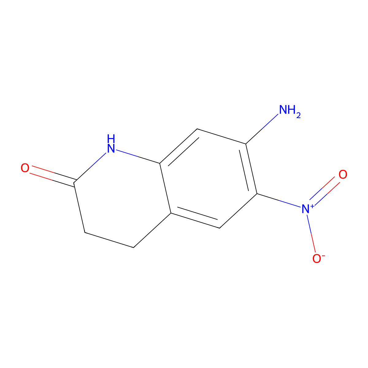 7-Amino-6-nitro-1,2,3,4-tetrahydroquinolin-2-one molecular structure, CAS 1599192-55-8