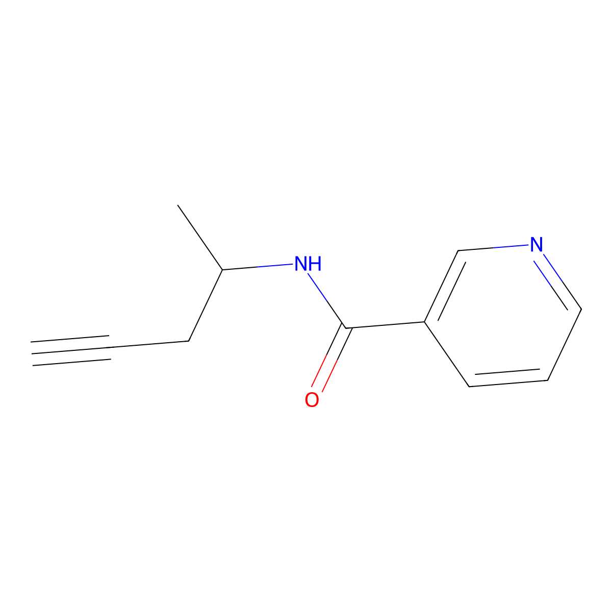 n-(Pent-4-yn-2-yl)pyridine-3-carboxamide molecular structure, CAS 1599199-33-3