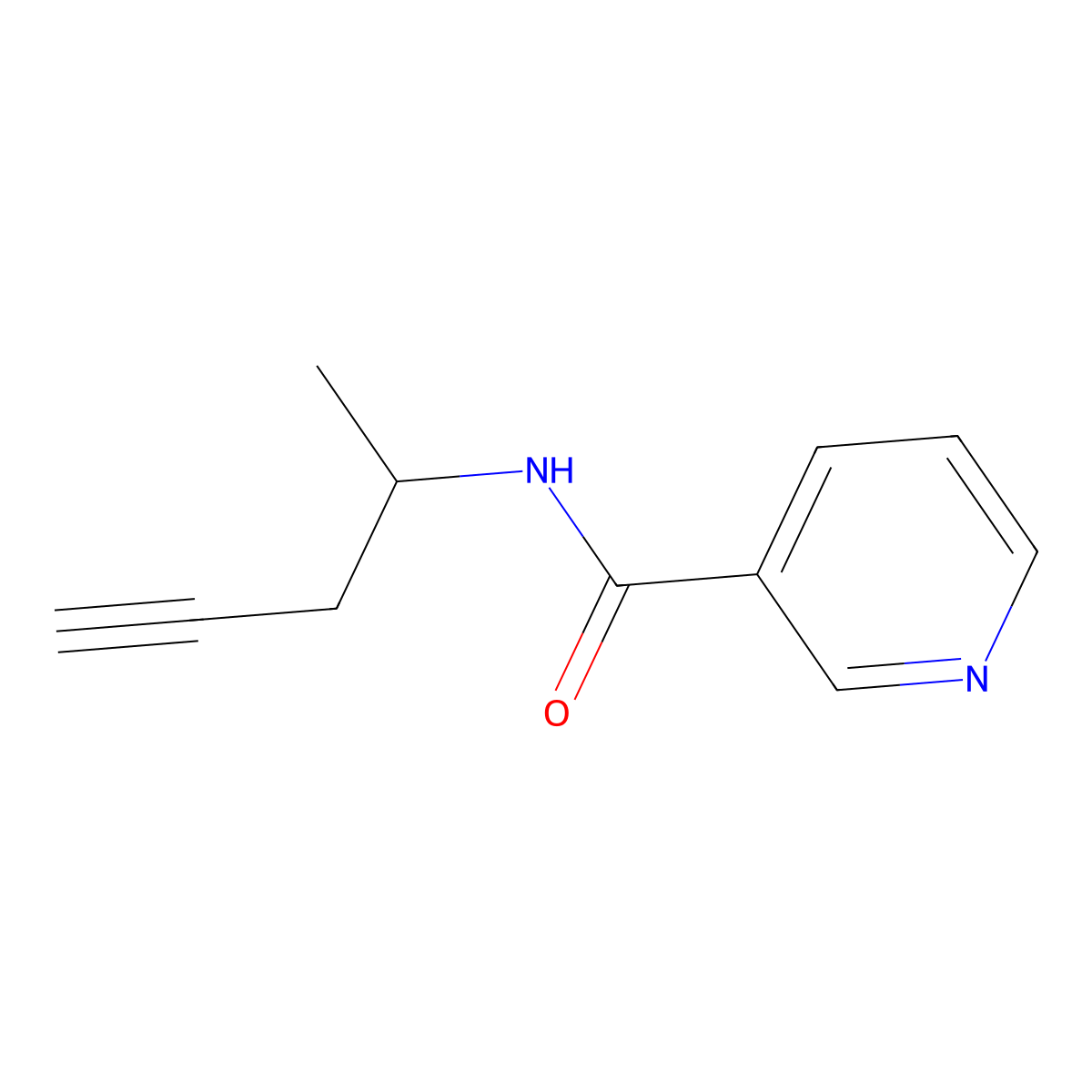 n-(Pent-4-yn-2-yl)pyridine-3-carboxamide molecular structure, CAS 1599199-33-3