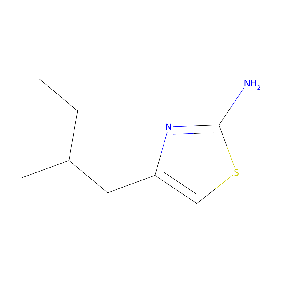 4-(2-Methylbutyl)-1,3-thiazol-2-amine molecular structure, CAS 1599199-95-7