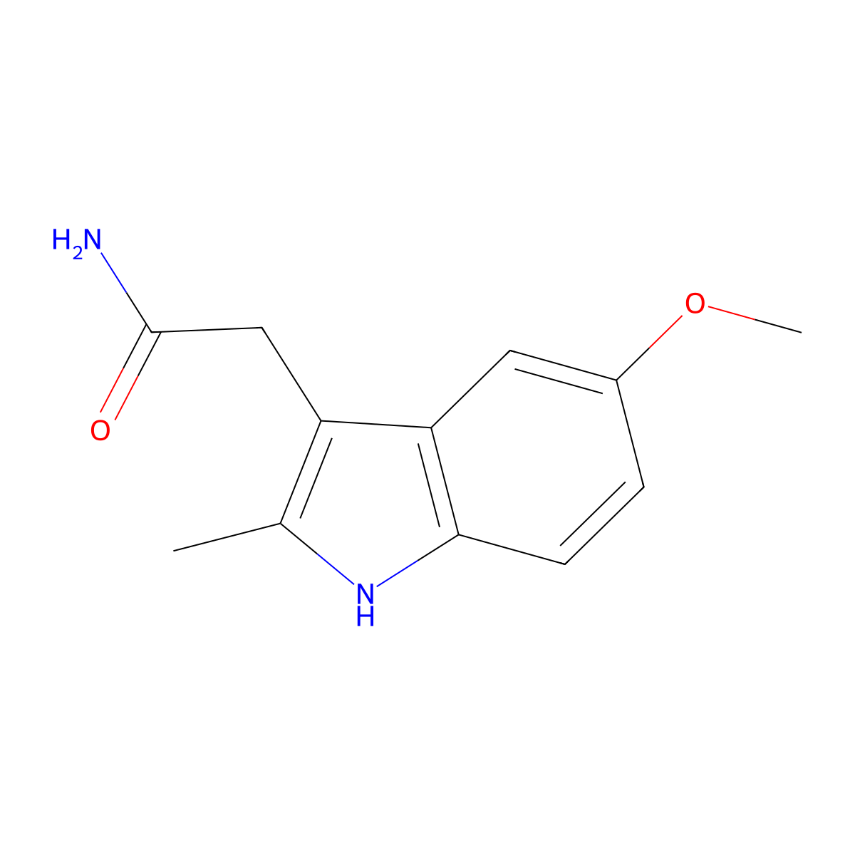 2-(5-Methoxy-2-methyl-1h-indol-3-yl)acetamide molecular structure, CAS 15992-10-6