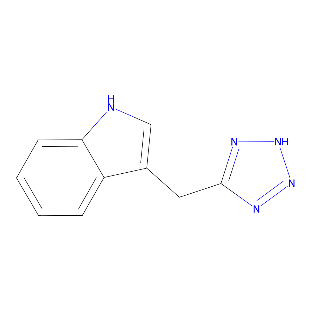 3-[(1H-1,2,3,4-tetrazol-5-yl)methyl]-1H-indole molecular structure, CAS 15992-12-8
