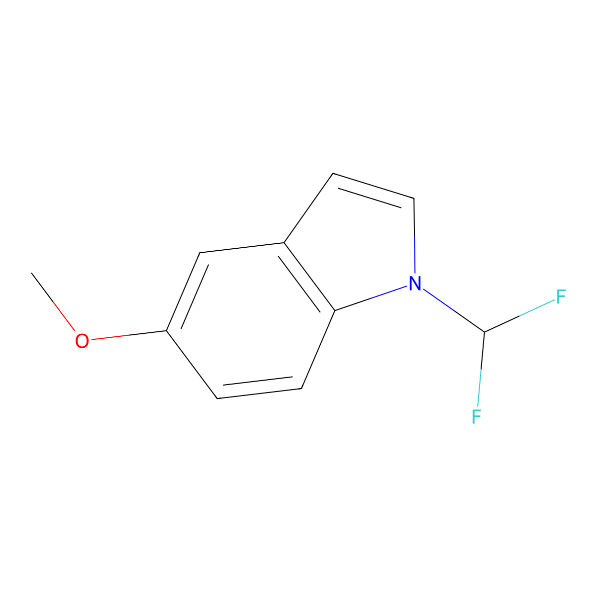 1-(difluoromethyl)-5-methoxy-1H-indole molecular structure, CAS 1599210-06-6