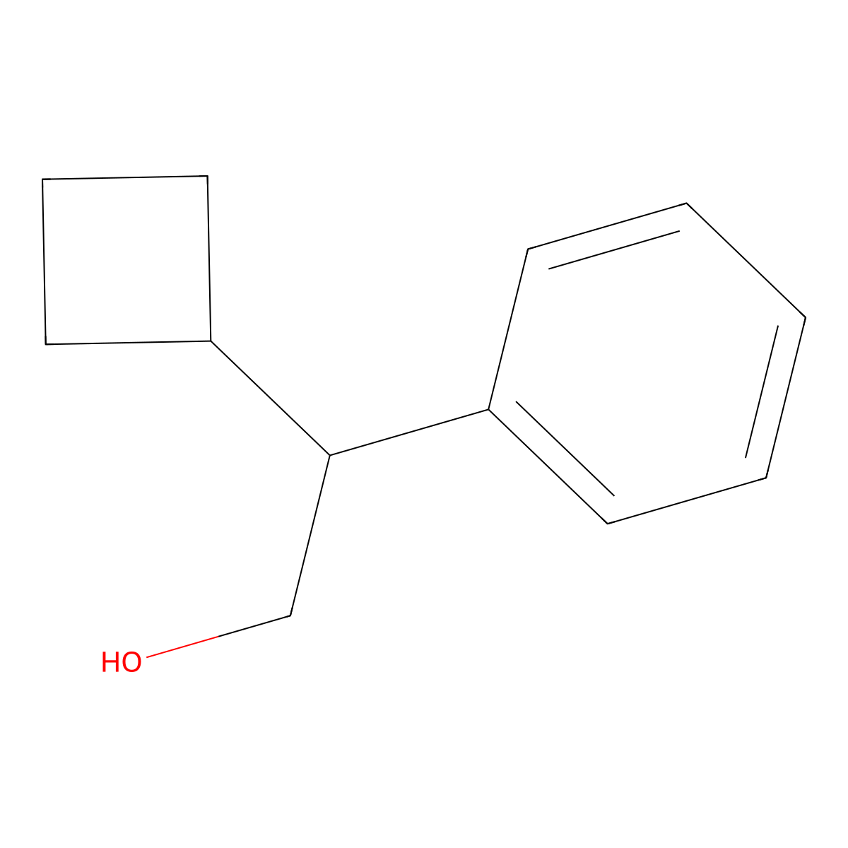2-Cyclobutyl-2-phenylethan-1-ol molecular structure, CAS 1599265-68-5