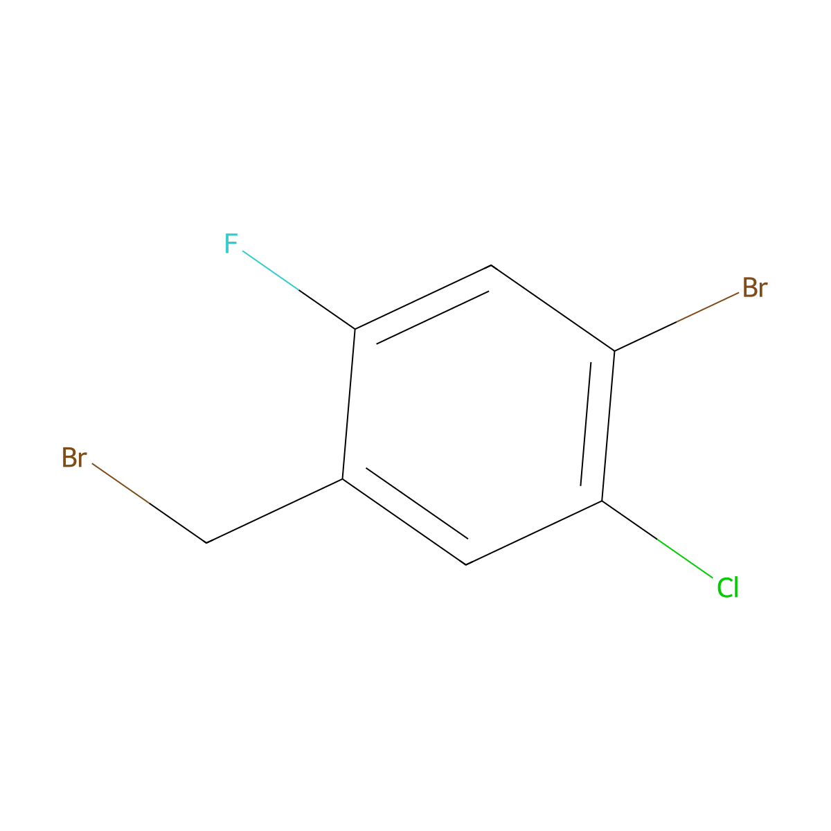 1-Bromo-4-(bromomethyl)-2-chloro-5-fluorobenzene molecular structure, CAS 1599276-16-0