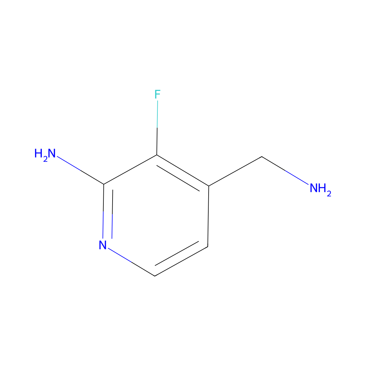 4-(Aminomethyl)-3-fluoropyridin-2-amine molecular structure, CAS 1599276-91-1