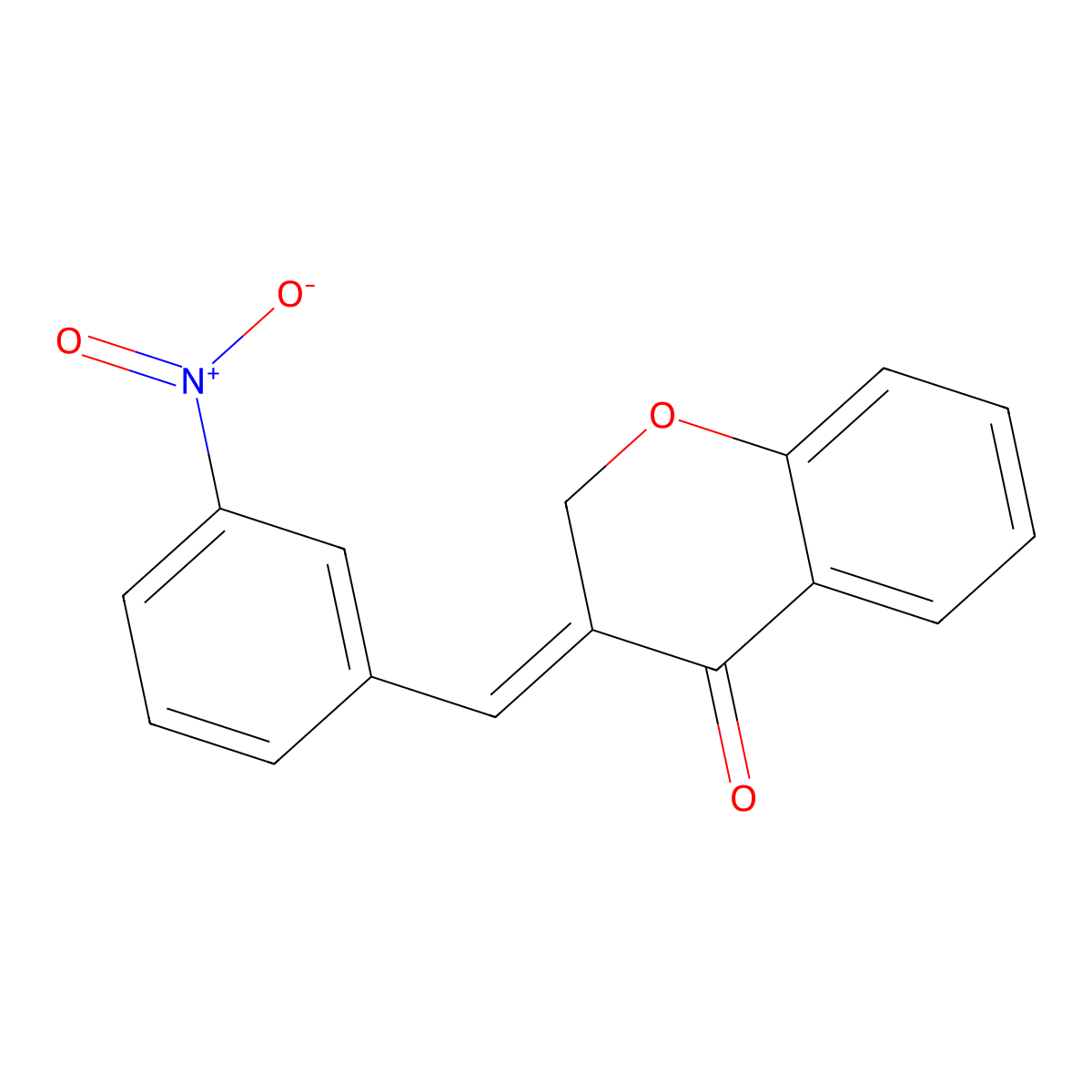 3-[(E)-(3-nitrophenyl)methylidene]-2,3-dihydro-4H-chromen-4-one molecular structure, CAS 159928-36-6