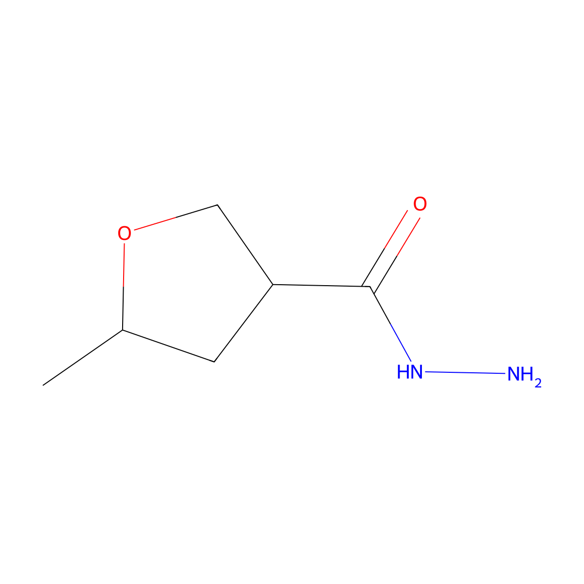 5-Methyloxolane-3-carbohydrazide molecular structure, CAS 1599282-62-8