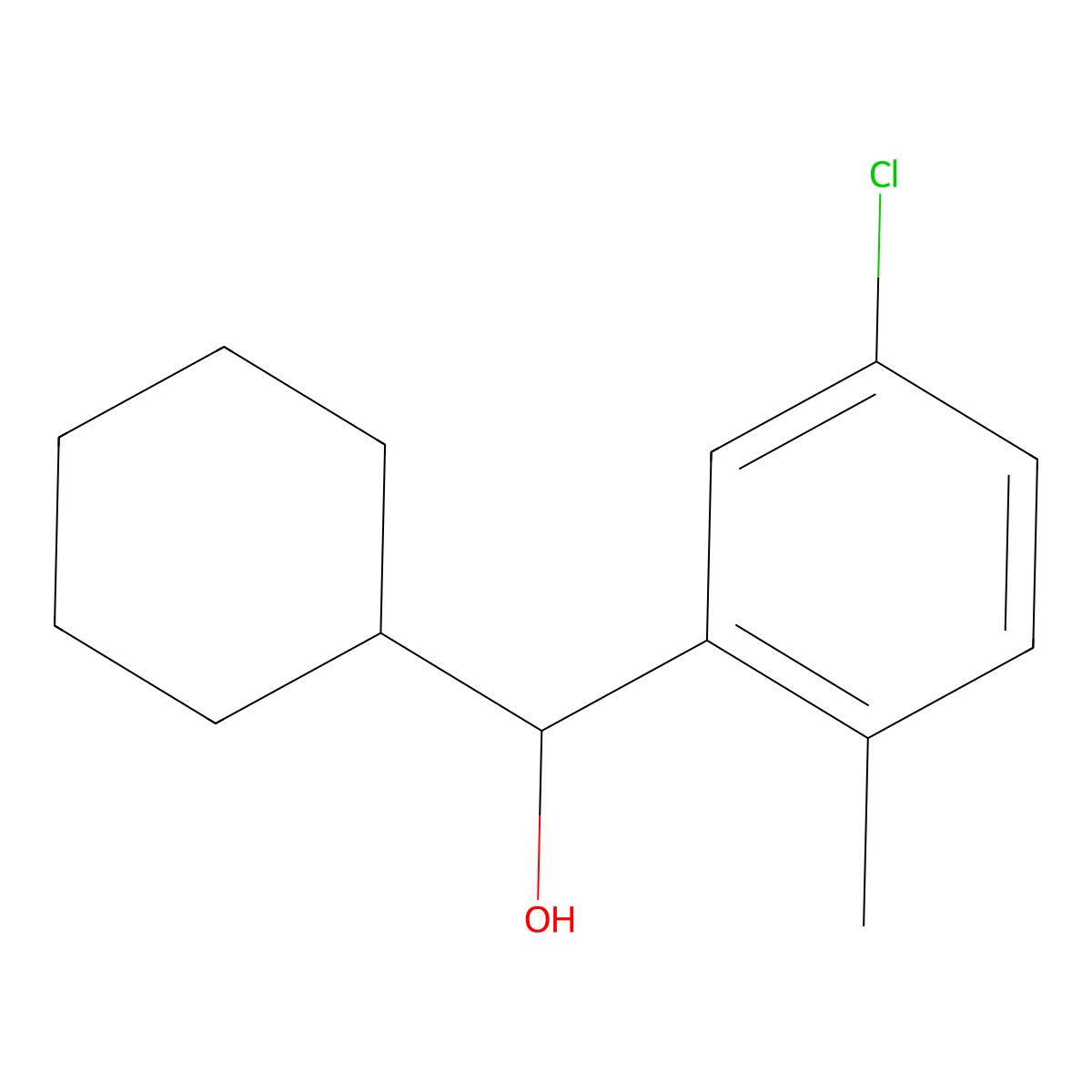 5-Chloro-alpha-cyclohexyl-2-methylbenZenemethanol molecular structure, CAS 1599285-42-3
