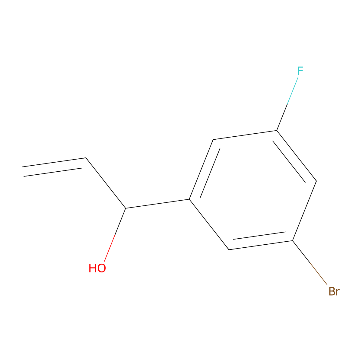 1-(3-Bromo-5-fluorophenyl)prop-2-en-1-ol molecular structure, CAS 1599288-25-1