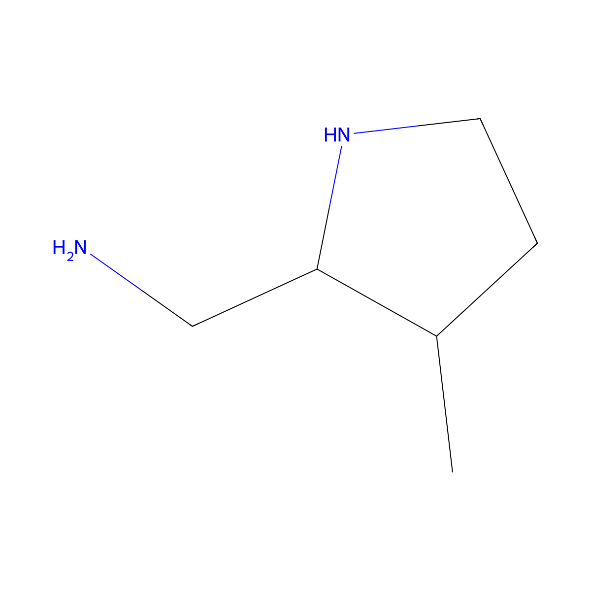 (3-Methylpyrrolidin-2-yl)methanamine molecular structure, CAS 1599288-59-1