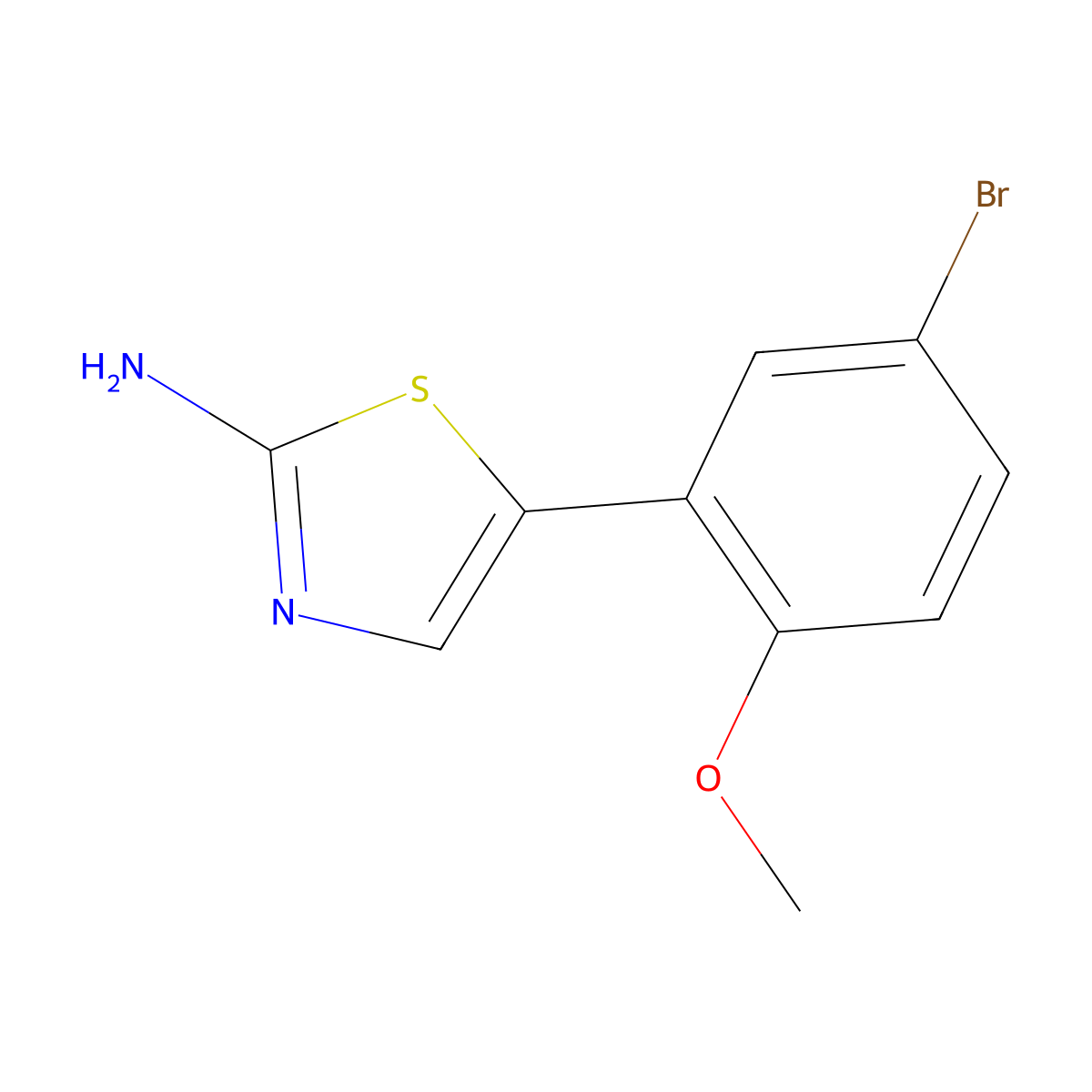 5-(5-Bromo-2-methoxyphenyl)thiazol-2-amine molecular structure, CAS 1599288-61-5