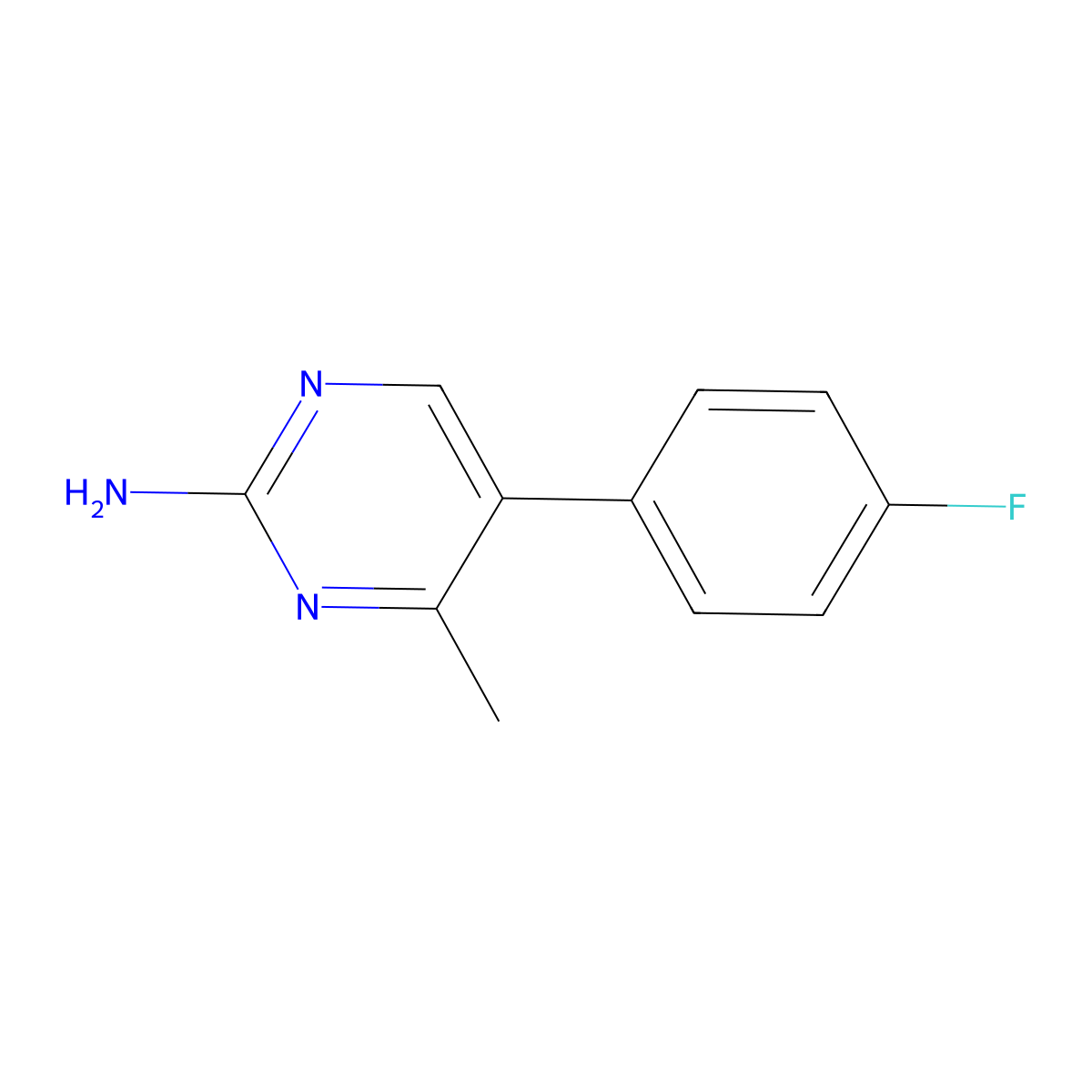 5-(4-Fluorophenyl)-4-methyl-2-pyrimidinamine molecular structure, CAS 1599294-18-4