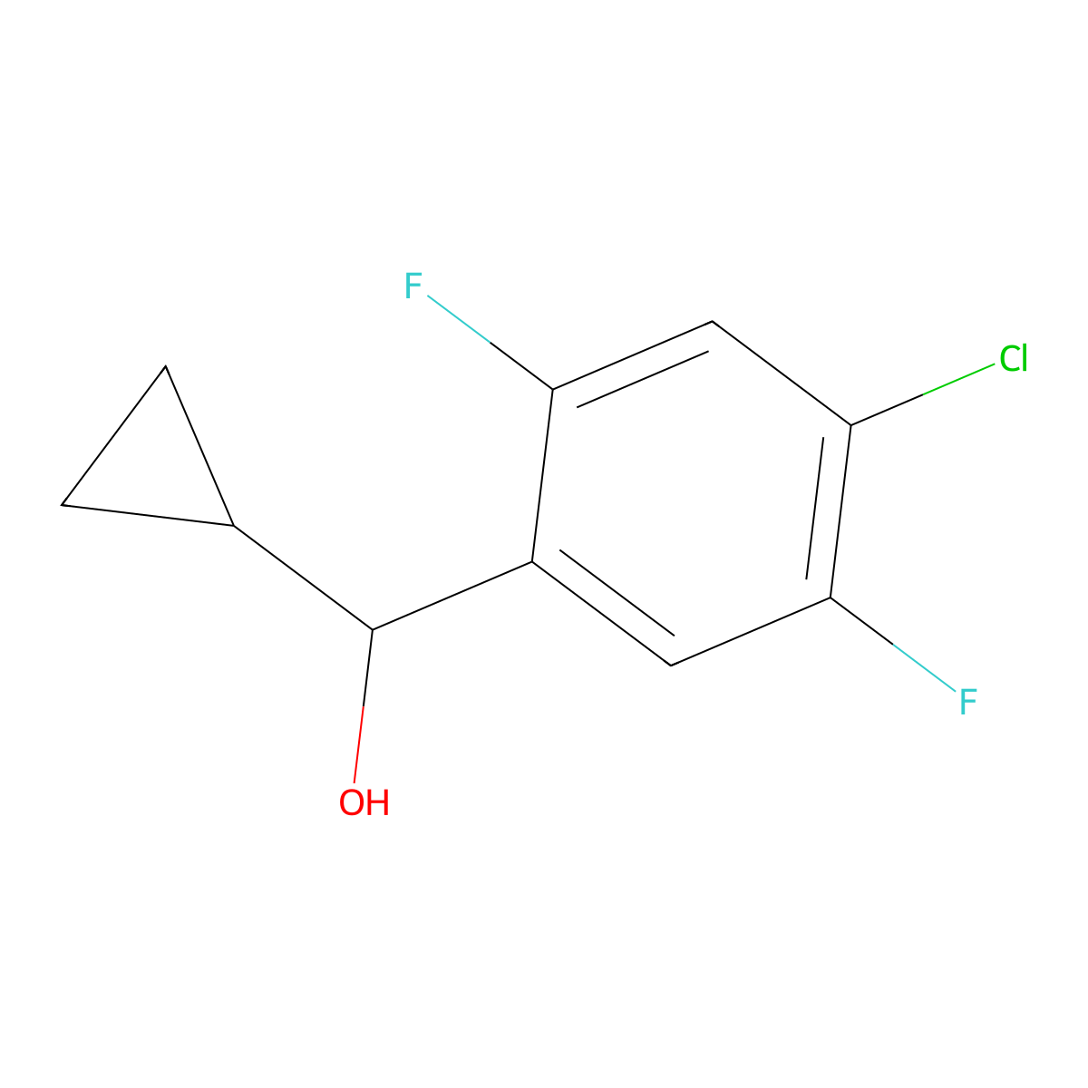 4-Chloro-alpha-cyclopropyl-2,5-difluorobenZenemethanol molecular structure, CAS 1599296-77-1