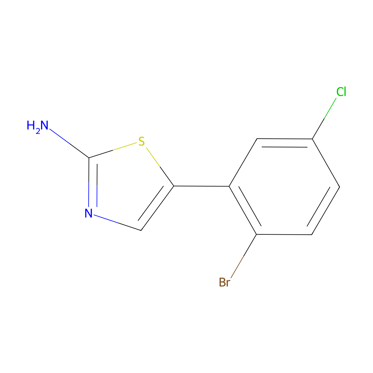 5-(2-Bromo-5-chlorophenyl)thiazol-2-amine molecular structure, CAS 1599301-73-1