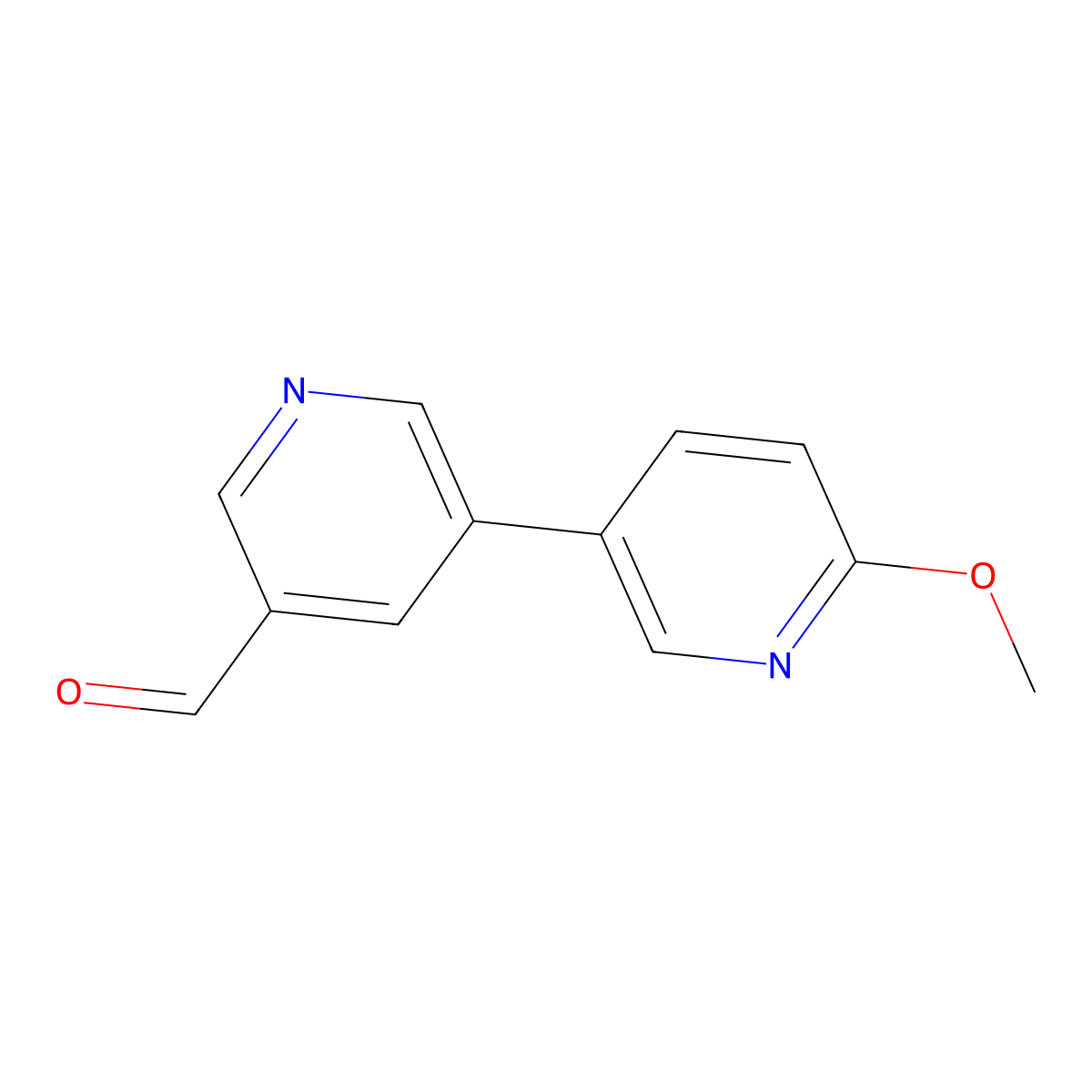 5-(6-Methoxypyridin-3-yl)pyridine-3-carbaldehyde molecular structure, CAS 1599329-16-4