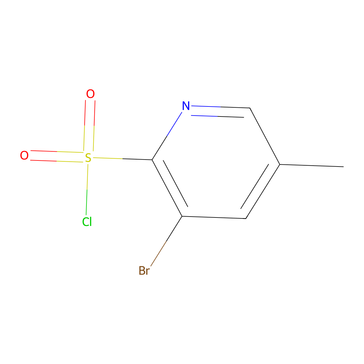 3-Bromo-5-methylpyridine-2-sulfonyl chloride molecular structure, CAS 1599346-74-3