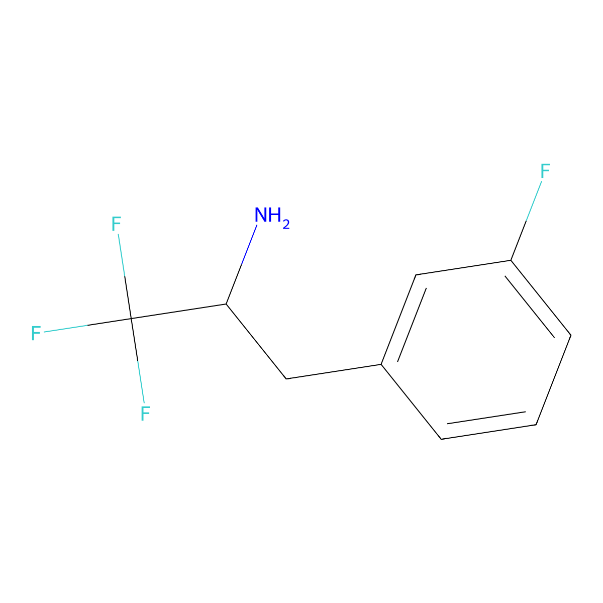 1,1,1-Trifluoro-3-(3-fluorophenyl)propan-2-amine molecular structure, CAS 1599349-68-4