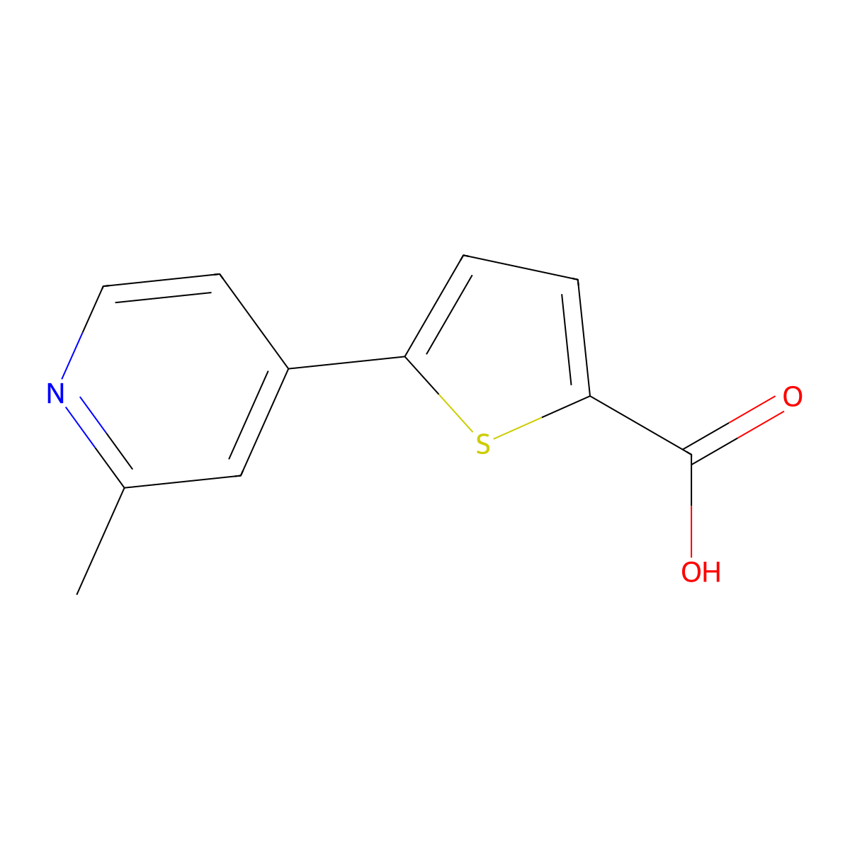 5-(2-Methyl-4-pyridinyl)-2-thiophenecarboxylic acid molecular structure, CAS 1599350-88-5