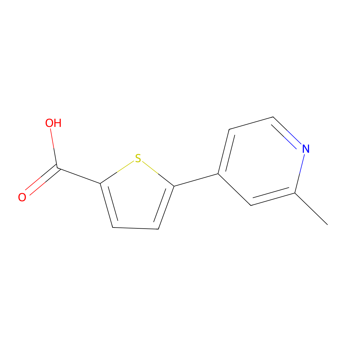 5-(2-Methyl-4-pyridinyl)-2-thiophenecarboxylic acid molecular structure, CAS 1599350-88-5