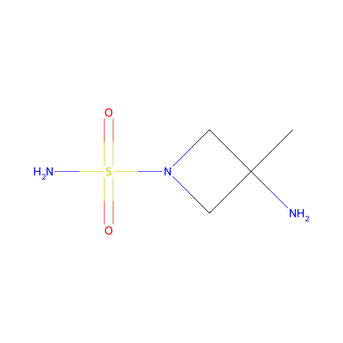3-Amino-3-methylazetidine-1-sulfonamide molecular structure, CAS 1599361-11-1