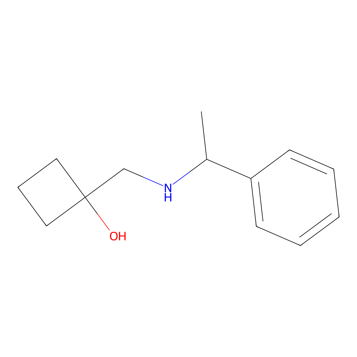 1-{[(1-Phenylethyl)amino]methyl}cyclobutan-1-ol molecular structure, CAS 1599366-37-6