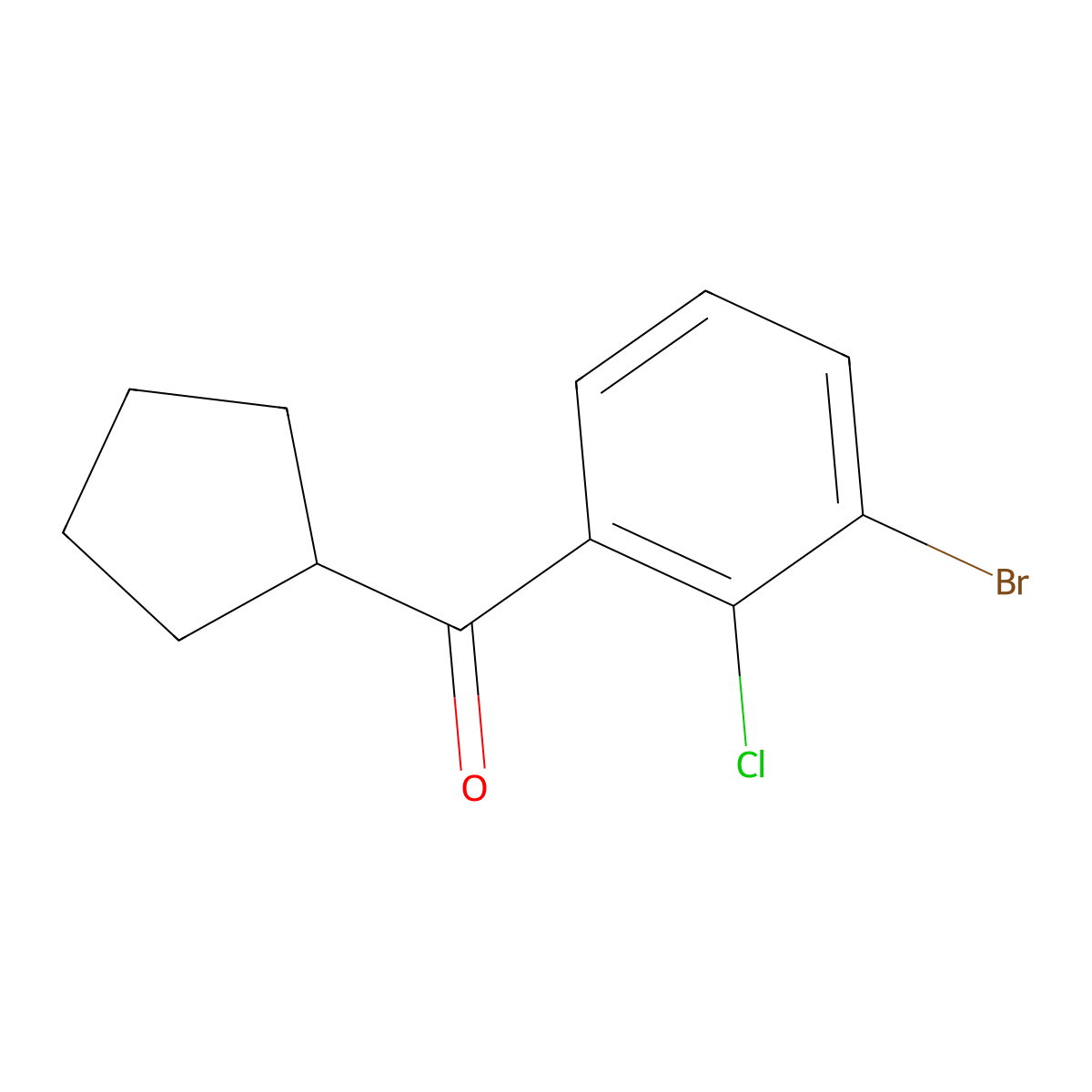 (3-Bromo-2-chlorophenyl)cyclopentylmethanone molecular structure, CAS 1599367-60-8