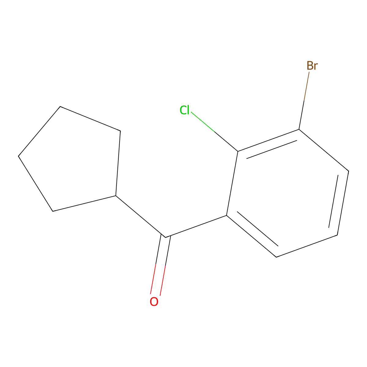 (3-Bromo-2-chlorophenyl)cyclopentylmethanone molecular structure, CAS 1599367-60-8