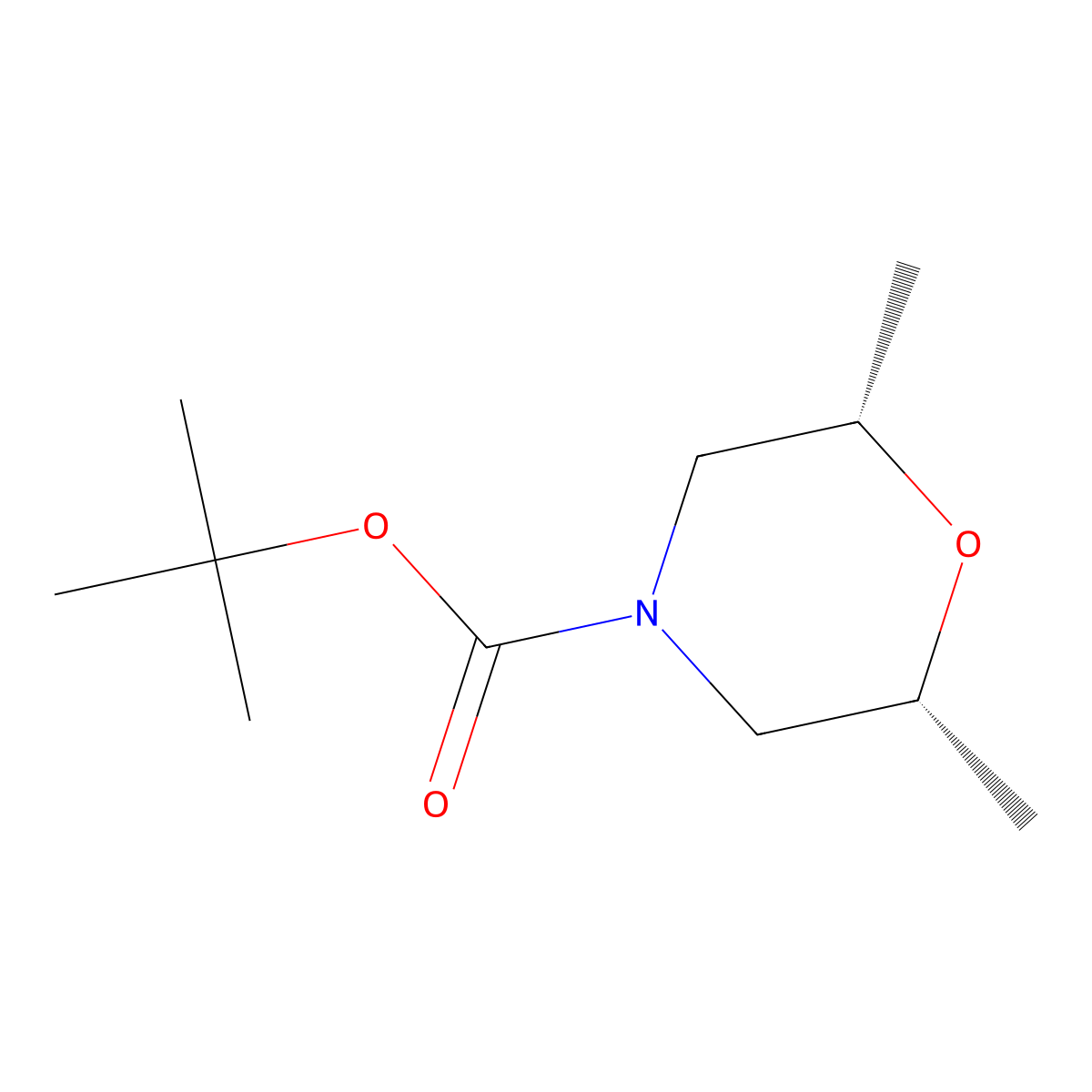(2R,6s)-tert-butyl 2,6-dimethylmorpholine-4-carboxylate molecular structure, CAS 1599378-89-8