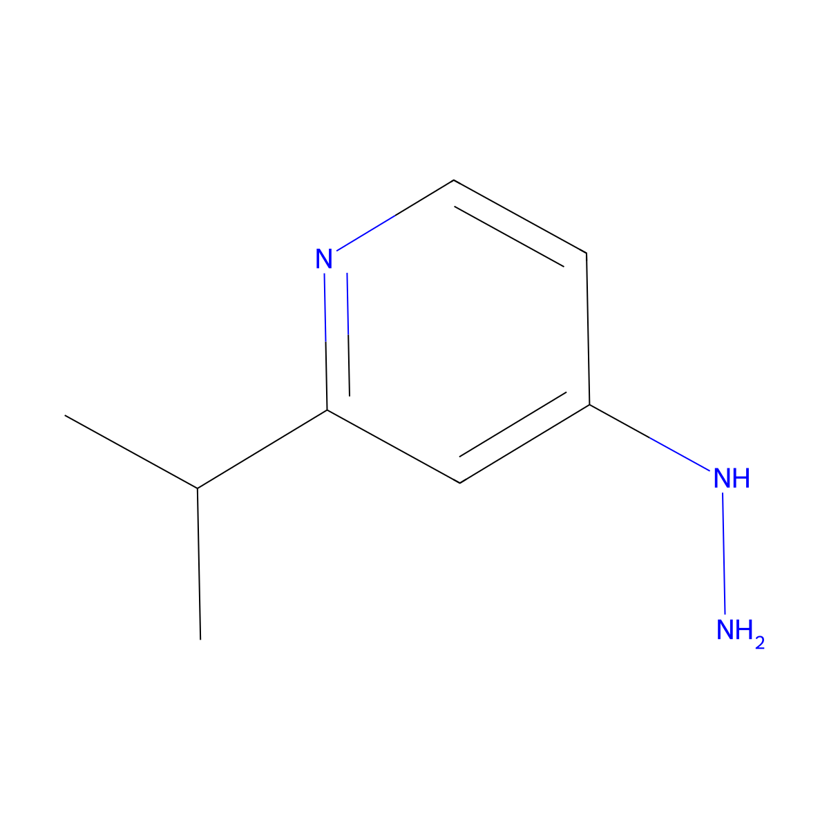 4-Hydrazinyl-2-isopropylpyridine molecular structure, CAS 1599386-26-1