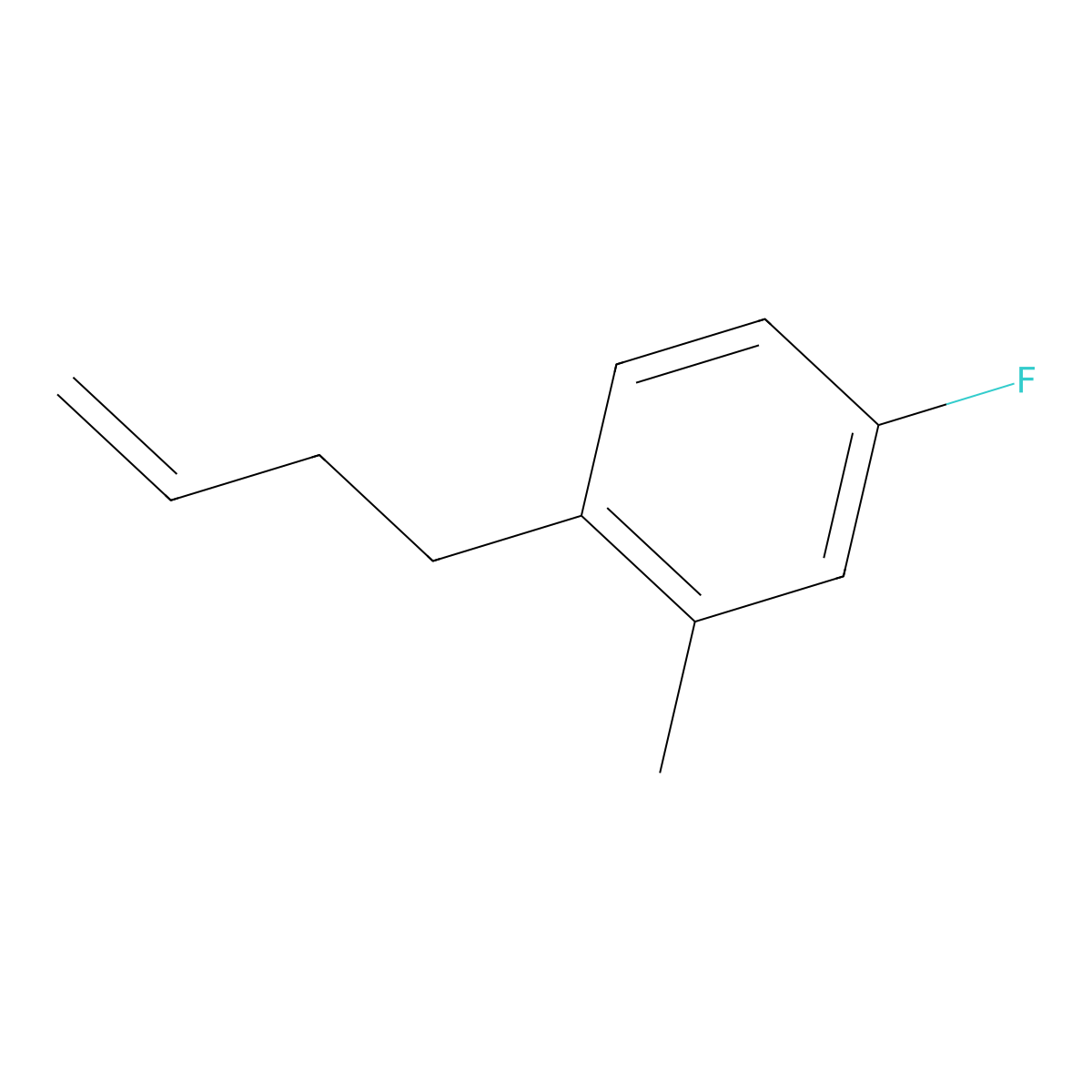 4-(4-Fluoro-2-methylphenyl)-1-butene molecular structure, CAS 1599390-23-4