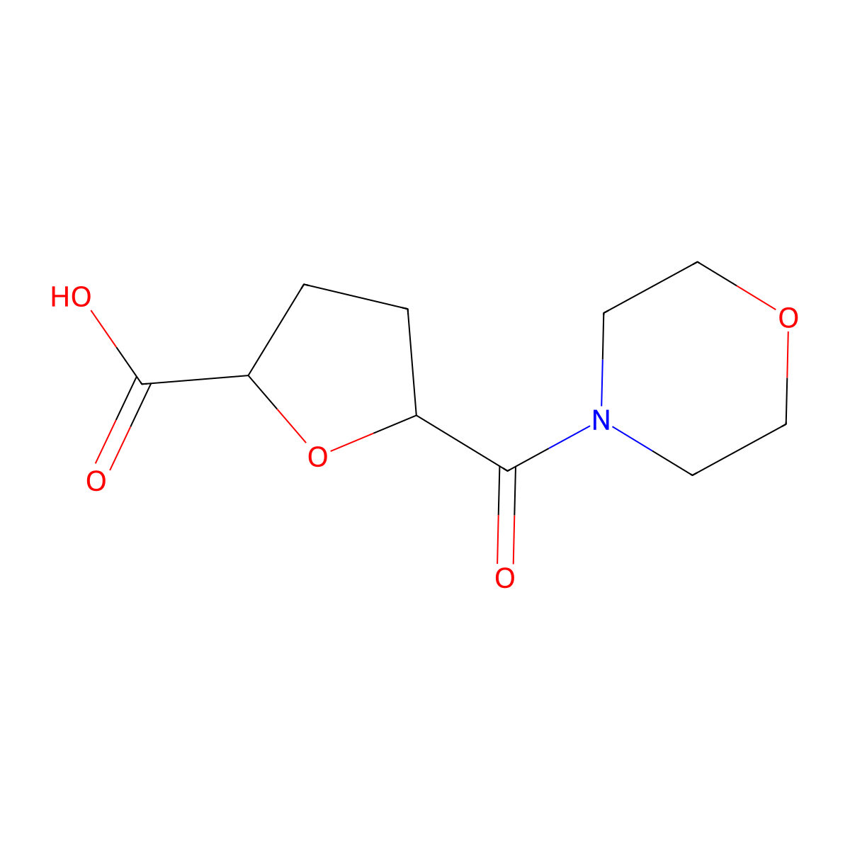 5-(Morpholine-4-carbonyl)oxolane-2-carboxylic acid molecular structure, CAS 1599390-88-1