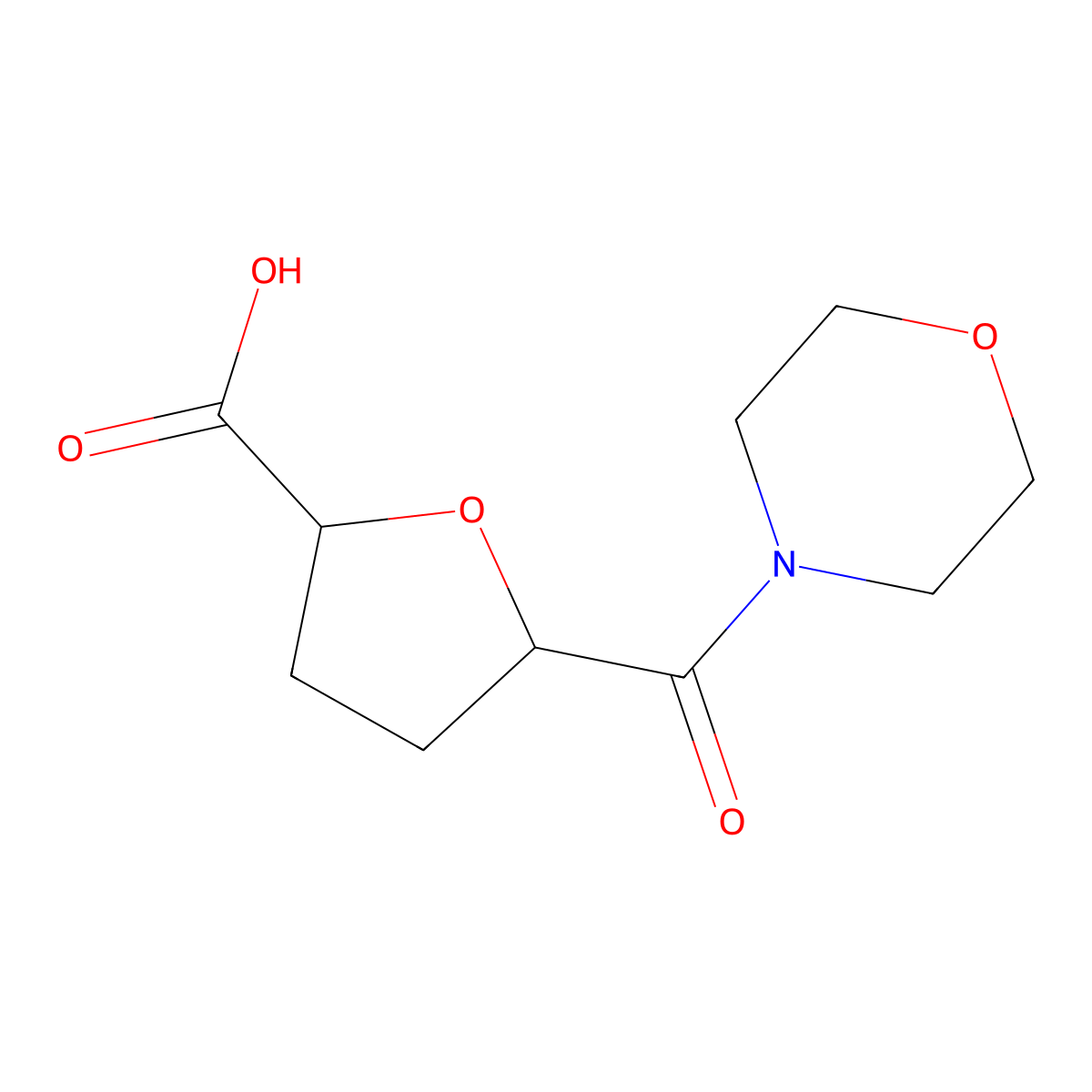 5-(Morpholine-4-carbonyl)oxolane-2-carboxylic acid molecular structure, CAS 1599390-88-1