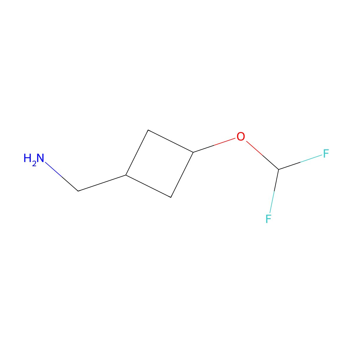 1-(3-(Difluoromethoxy)cyclobutyl)methanamine molecular structure, CAS 1599396-58-3