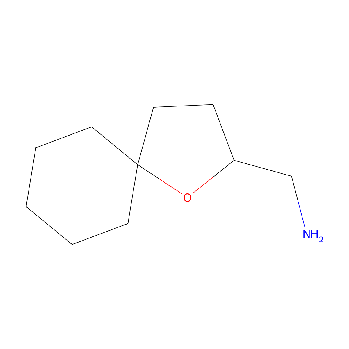 (1-Oxaspiro[4.5]decan-2-yl)methanamine molecular structure, CAS 1599406-30-0