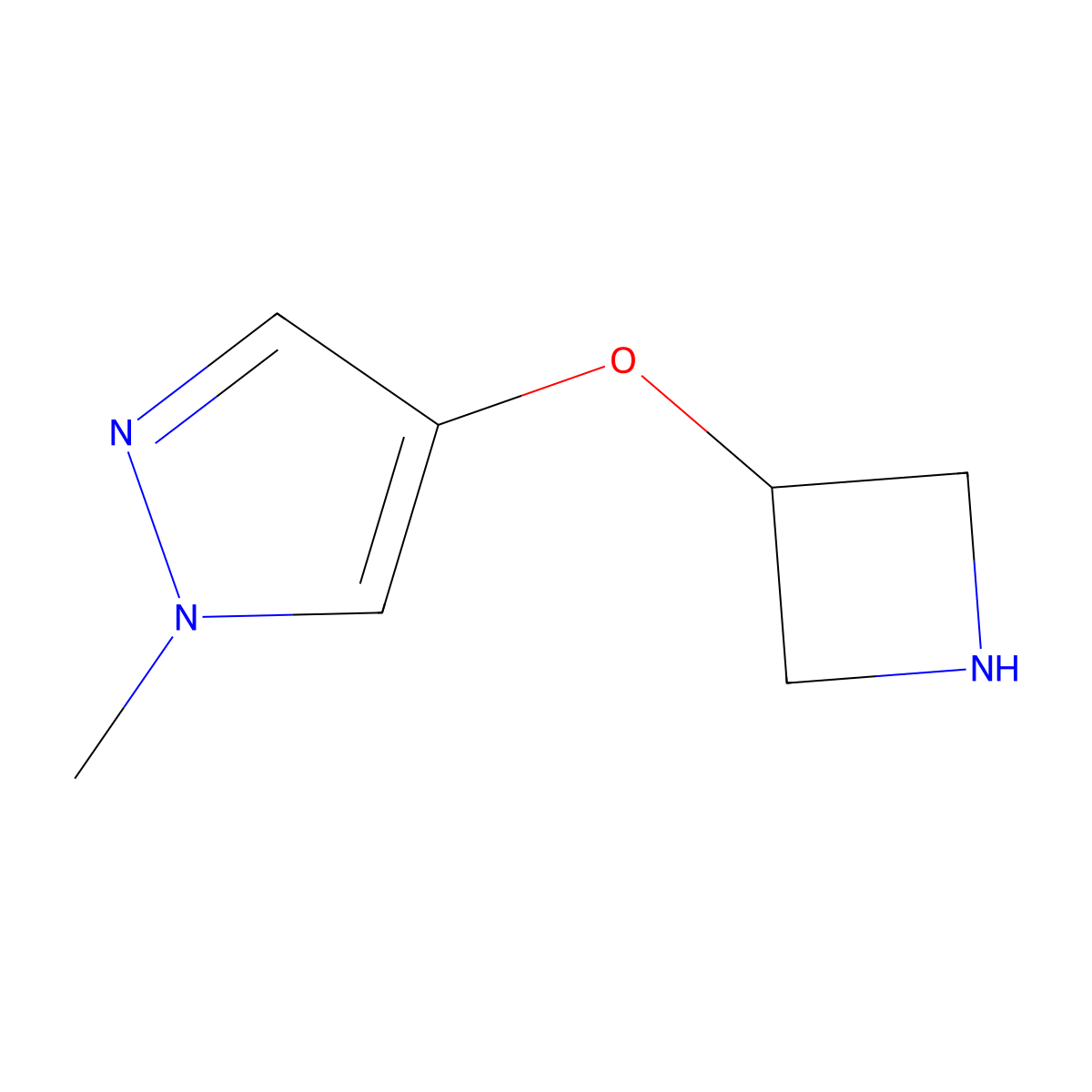 4-(Azetidin-3-yloxy)-1-methyl-1H-pyrazole molecular structure, CAS 1599406-72-0