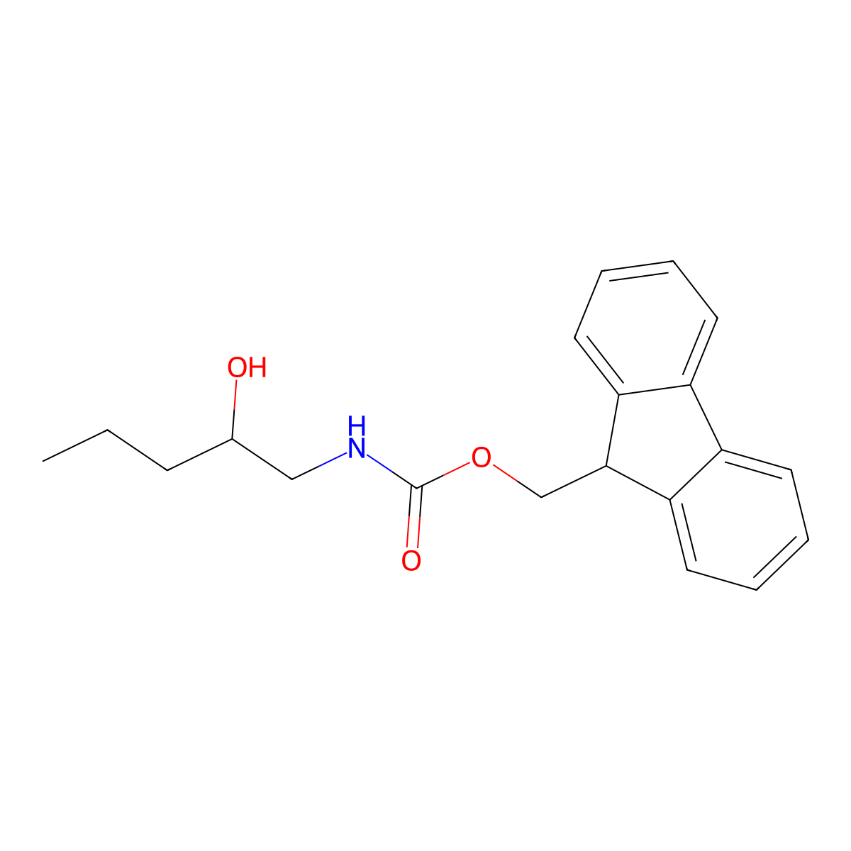 (9H-fluoren-9-yl)methyl N-(2-hydroxypentyl)carbamate molecular structure, CAS 1599407-69-8
