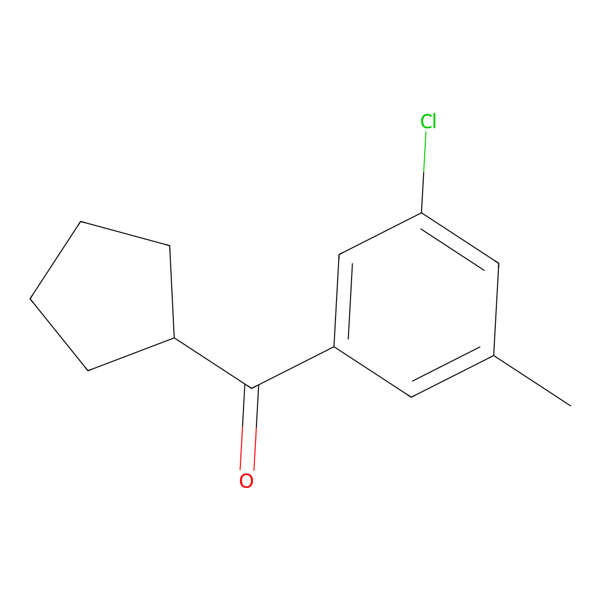 (3-Chloro-5-methylphenyl)cyclopentylmethanone molecular structure, CAS 1599411-34-3