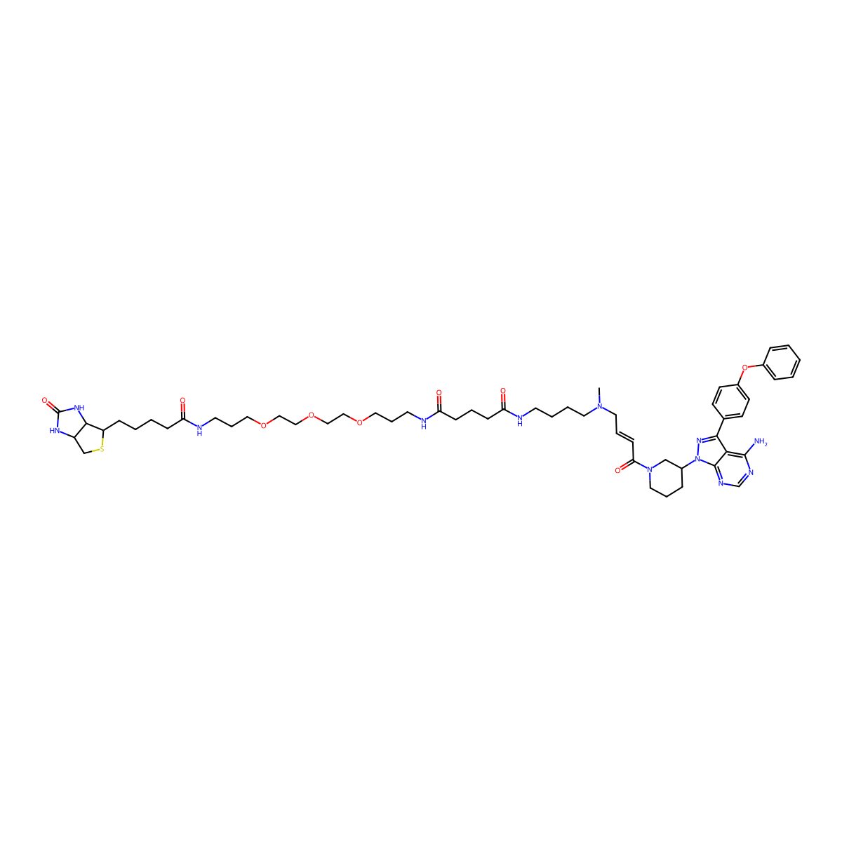 Ibrutinib-biotin molecular structure, CAS 1599432-18-4
