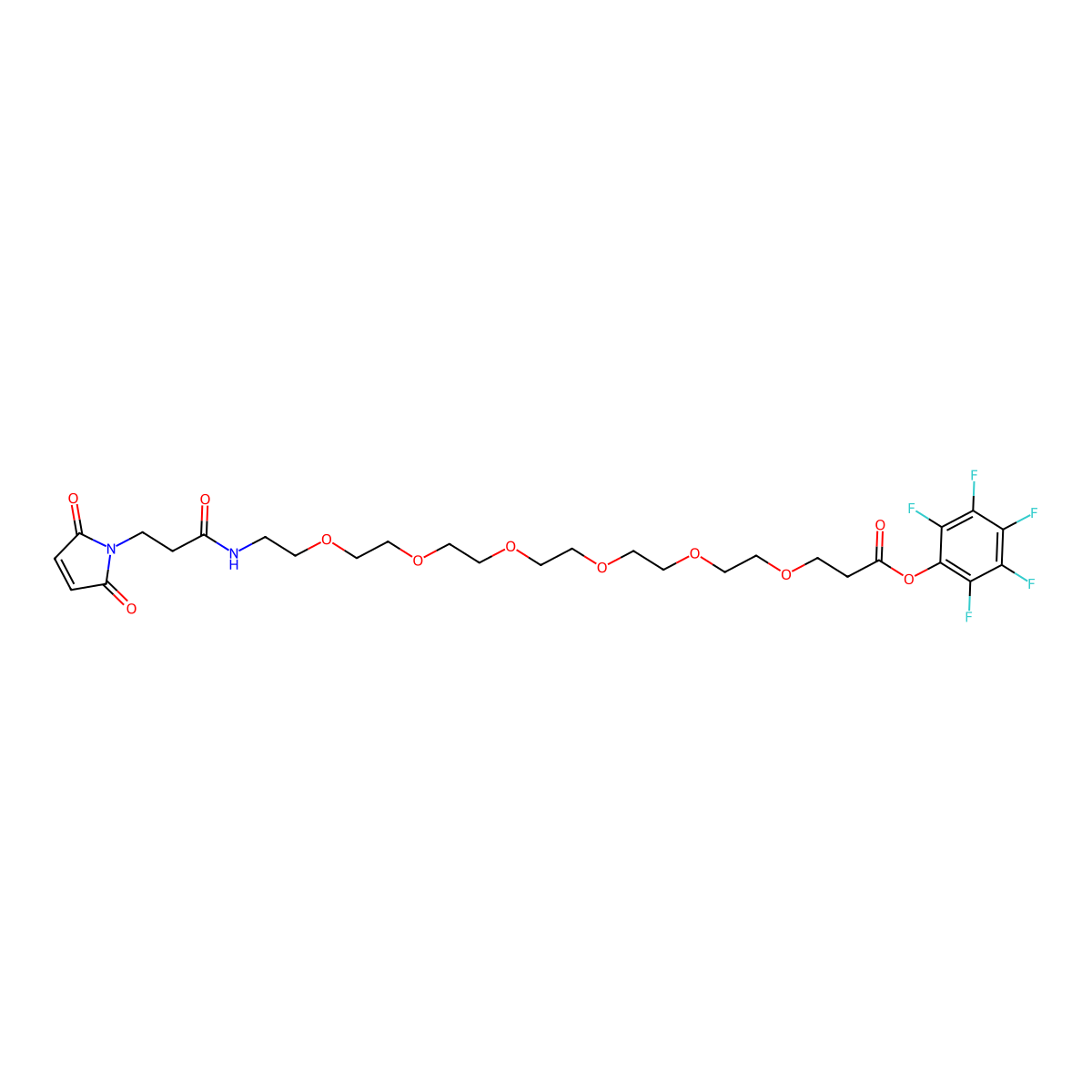 Mal-NH-PEG6-CH2CH2COOPFP ester molecular structure, CAS 1599432-34-4
