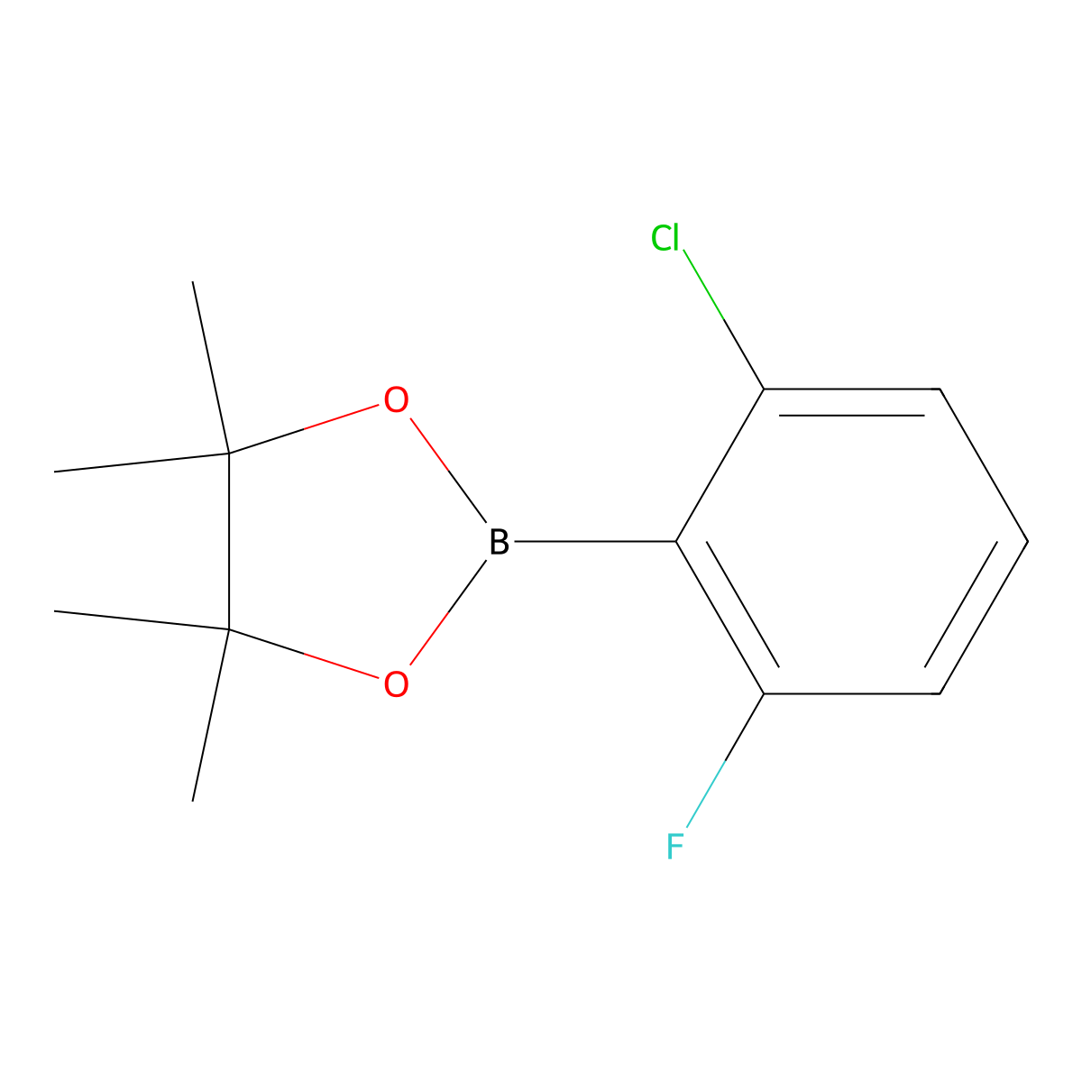 2-(2-Chloro-6-fluorophenyl)-4,4,5,5-tetramethyl-1,3,2-dioxaborolane molecular structure, CAS 1599432-38-8