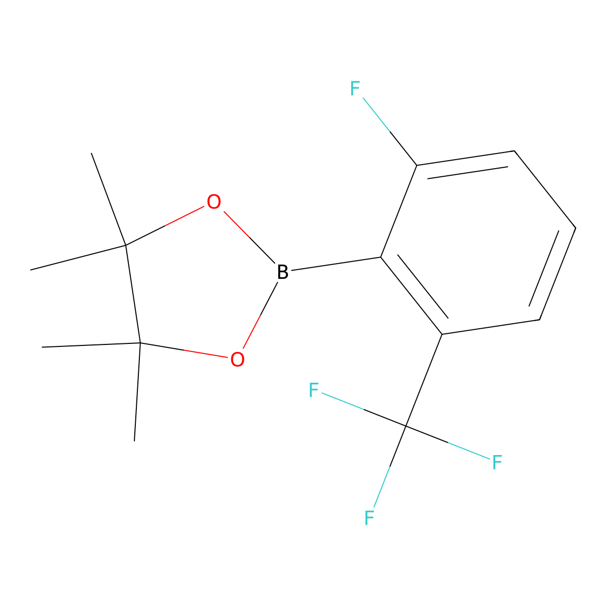 2-[2-Fluoro-6-(trifluoromethyl)phenyl]-4,4,5,5-tetramethyl-1,3,2-dioxaborolane molecular structure, CAS 1599432-39-9