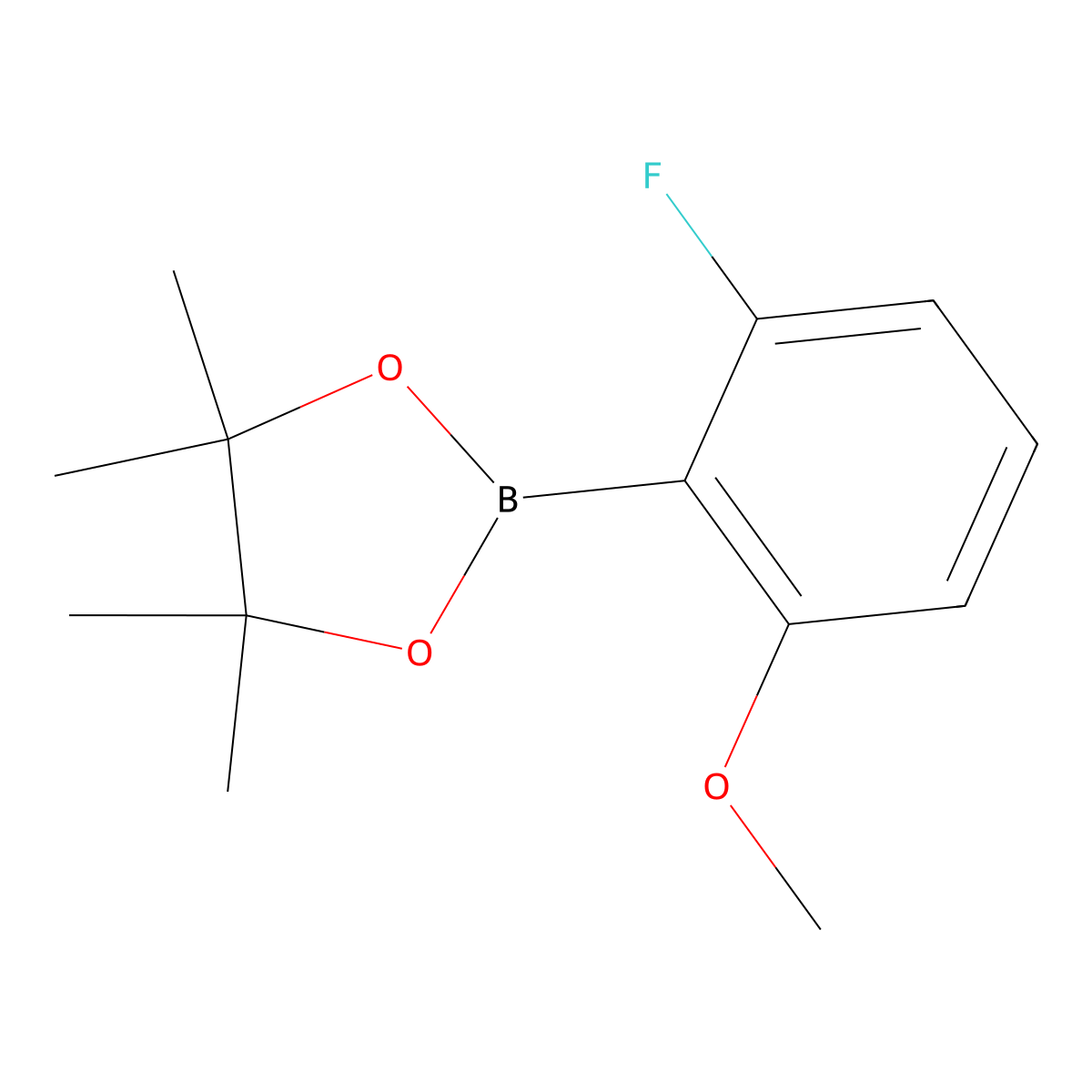 2-(2-Fluoro-6-methoxyphenyl)-4,4,5,5-tetramethyl-1,3,2-dioxaborolane molecular structure, CAS 1599432-41-3