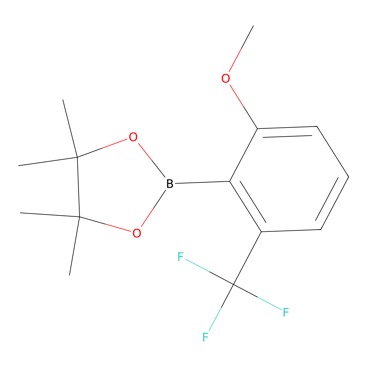 2-Methoxy-6-trifluoromethylphenylboronic acid, pinacol ester molecular structure, CAS 1599432-43-5